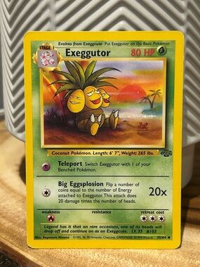 Pokemon Exeggutor, Vintage Card, 1999, 96, 98, Collectible, Fan Favorite
